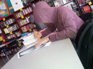 Hoodies up.  Concentration in full effect.  