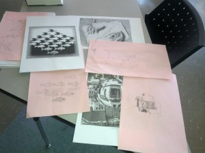 Some of our masterpieces!  My attempt at creating a balcony.