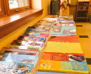 Student notebooks ready for writing.