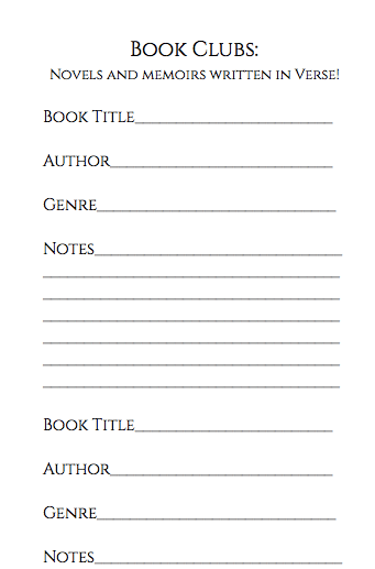 book club notes - verse