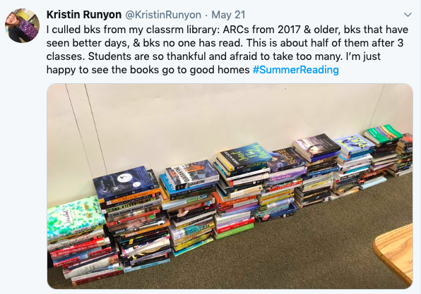 tweet about giving books