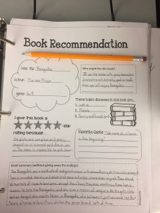 Book Recommendation Sheet